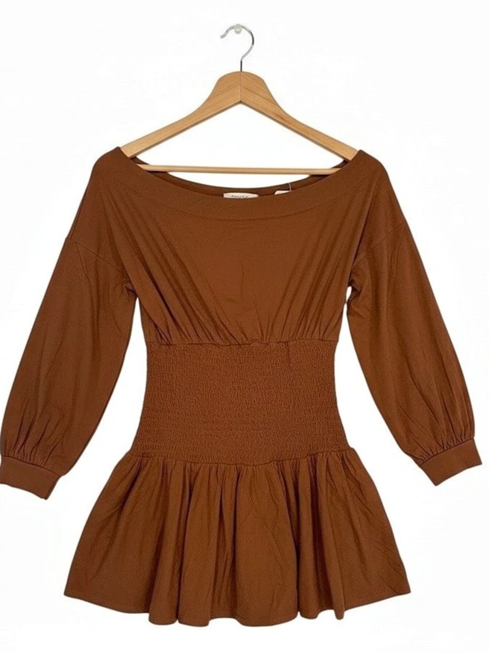free-est by free people brown scorching hot long sleeve mini dress